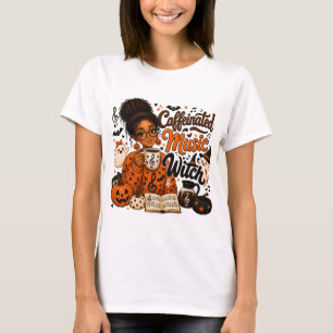 Camiseta de mujer bruja cafeinada profesora de mús