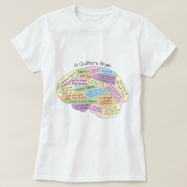 Camiseta de mujer cerebro de costurera (Diseño del anverso)