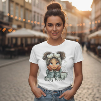 Camiseta De Mujer Chica De Invierno Con Ambiente A