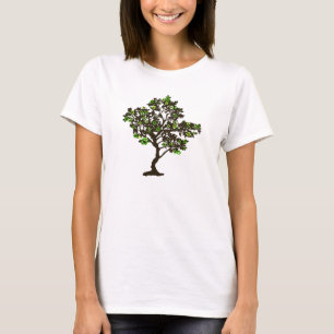 Camiseta de mujer con árbol de símbolo de reciclaj