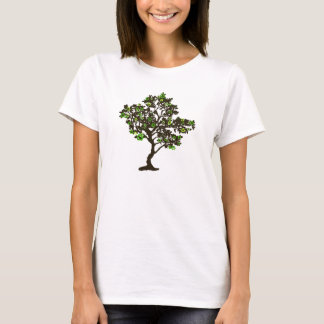 Camiseta de mujer con árbol de símbolo de reciclaj