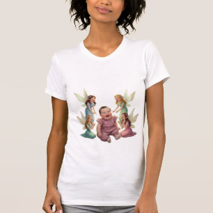 Camiseta de mujer con arte de ángel bebé lindo con