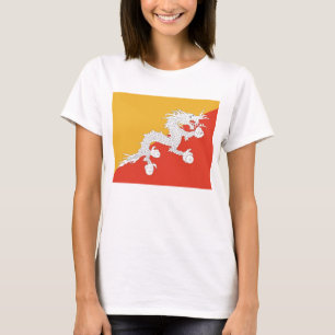 Camiseta de mujer con bandera de Bután