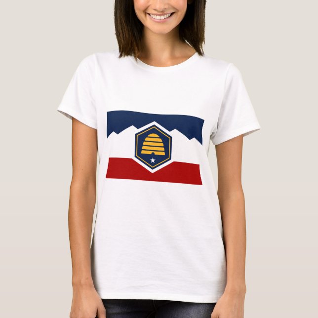Camiseta de mujer con bandera de Utah, EE. UU. (Anverso)