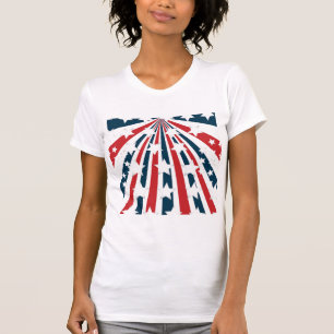 Camiseta de mujer con bandera estadounidense estil