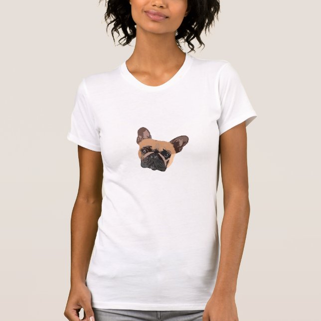 Camiseta de mujer con bulldog francés abstracto (Anverso)