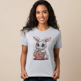 Camiseta de mujer con cesta de huevos del conejo f