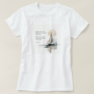 Camiseta de mujer con cita abstracta de barco de v