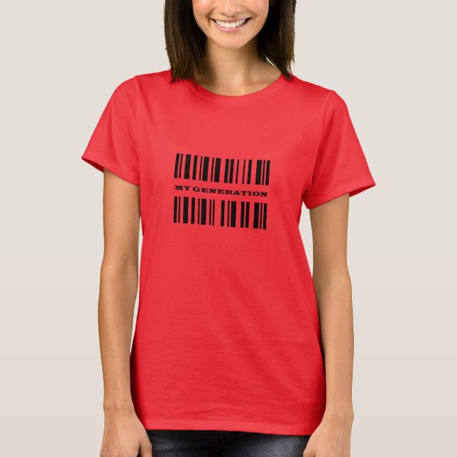 Camiseta de mujer con código de barras Boomer (Anverso)