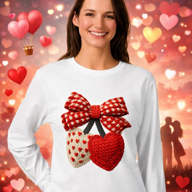 Camiseta de mujer con corazón de ganchillo (Subido por el creador)