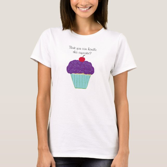 Camiseta de mujer con Cupcake de Glaseado Morado y (Anverso)