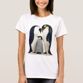 Camiseta de mujer con diseño de familia de pingüin