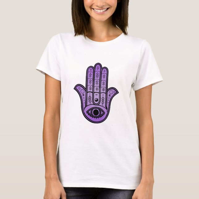 Camiseta de mujer con diseño de Mano de Fatima (Anverso)