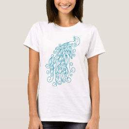 Camiseta de mujer con diseño de pavo real decorati