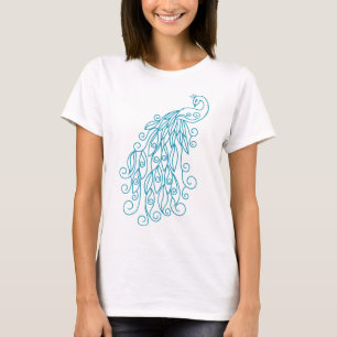 Camiseta de mujer con diseño de pavo real decorati