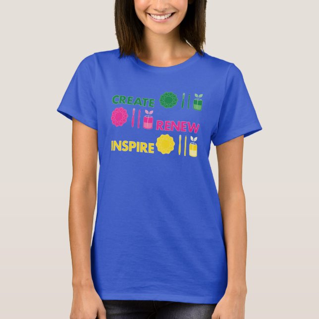 Camiseta de mujer con diseño primaveral artístico (Anverso)
