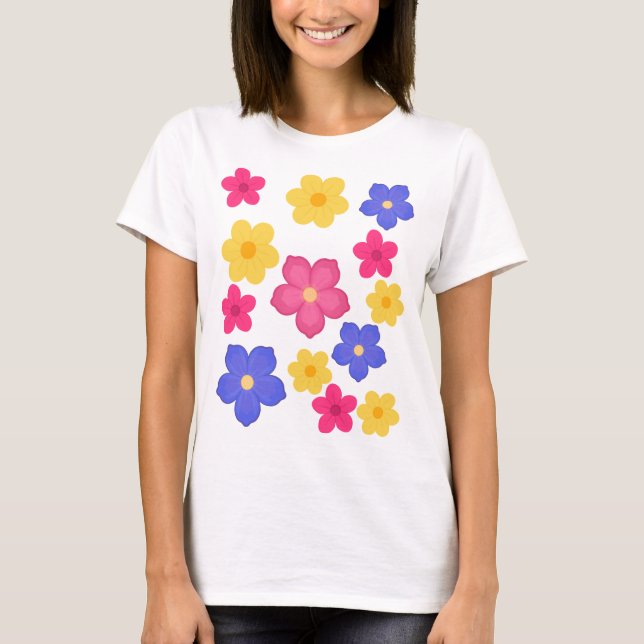 Camiseta de mujer con estampado floral (Anverso)