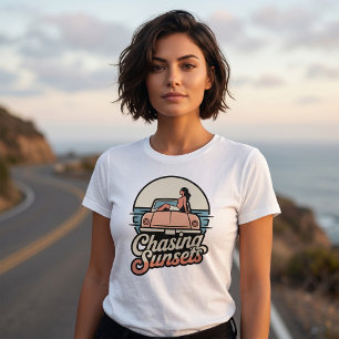 Camiseta de mujer con estética retro Persiguiendo