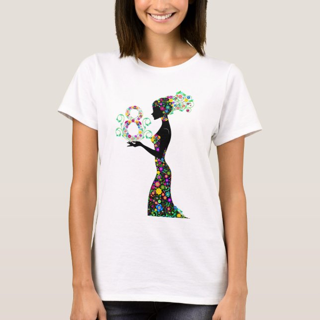 camiseta de mujer con flores (Anverso)