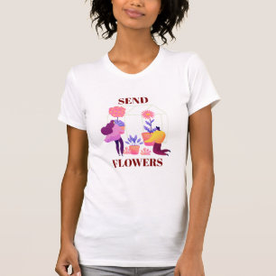 Camiseta de mujer con flores prensadas