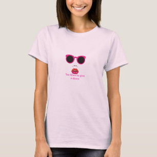 Camiseta de mujer con gafas de sol rosadas Too Gla