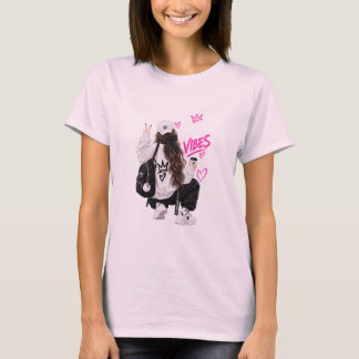 Camiseta de mujer con gráfico de chica linda Good
