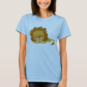 Camiseta de mujer con león de dibujos animados lin