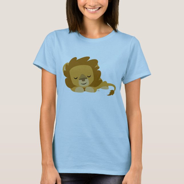 Camiseta de mujer con león de dibujos animados lin (Anverso)