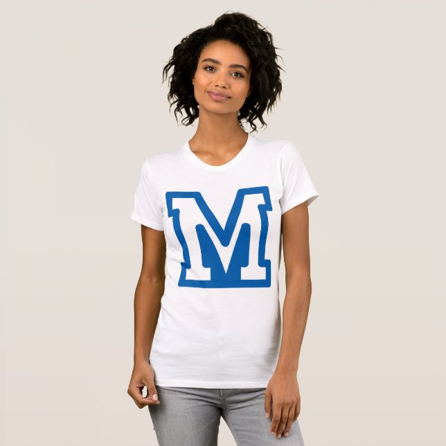 Camiseta de mujer con letra M azul (Anverso completo)