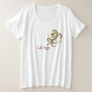 Camiseta de mujer con letras doradas personalizada