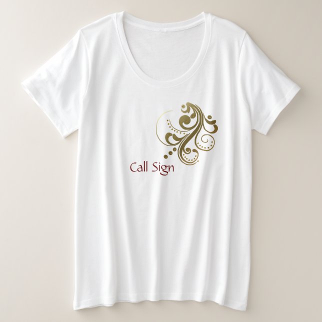 Camiseta de mujer con letras doradas personalizada (Anverso del diseño)