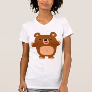 Camiseta de mujer con oso de dibujos animados rien