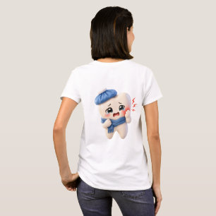 Camiseta de mujer con personaje de diente adorable