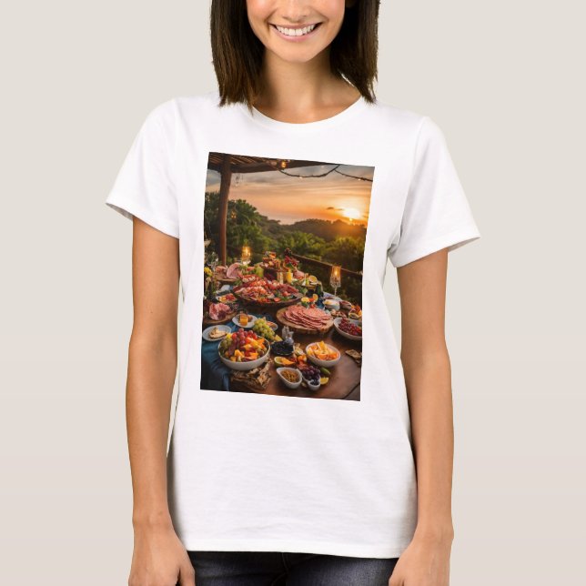 Camiseta de mujer con puesta de sol asombrosa (Anverso)