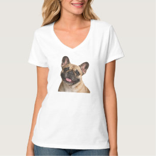 Camiseta de mujer con retrato de Bulldog Francés