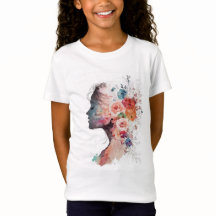 Camiseta de mujer con silueta floral