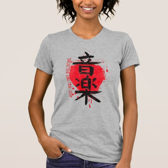 Camiseta de mujer con símbolo japonés círculo rojo (Anverso)