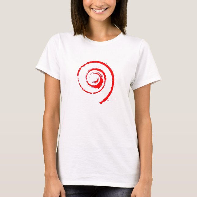 Camiseta de mujer con torbellino rojo (Anverso)