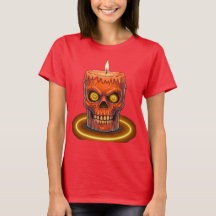 Camiseta de mujer con vela de cráneo derretido gót