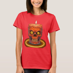 Camiseta de mujer con vela de cráneo derretido gót
