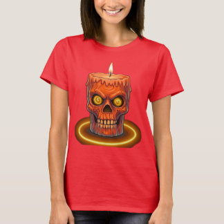 Camiseta de mujer con vela de cráneo derretido gót
