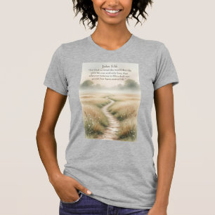 Camiseta de mujer con versículo bíblico Juan 3:16
