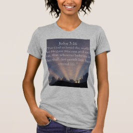 Camiseta de mujer con versículo bíblico Juan 3:16