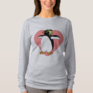 Camiseta de mujer corazón de pingüino lindo