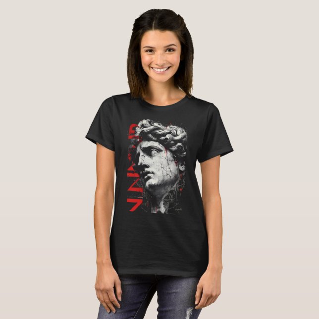 Camiseta de mujer Cracked Classical Bust Trash Pol (Anverso completo)