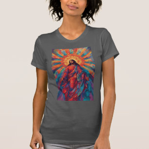 Camiseta de mujer cristiana Jesús Resucitado Color