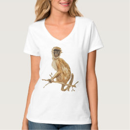 Camiseta de mujer cuello en V de mono proclividad 