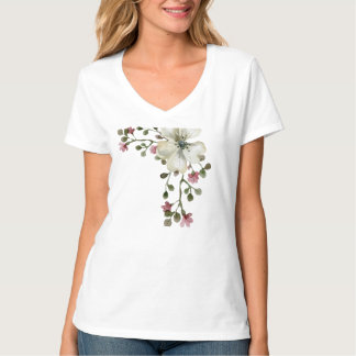 Camiseta de mujer de acuarela floral