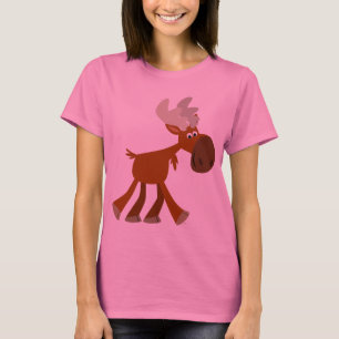 Camiseta de mujer de alce de dibujos animados lind