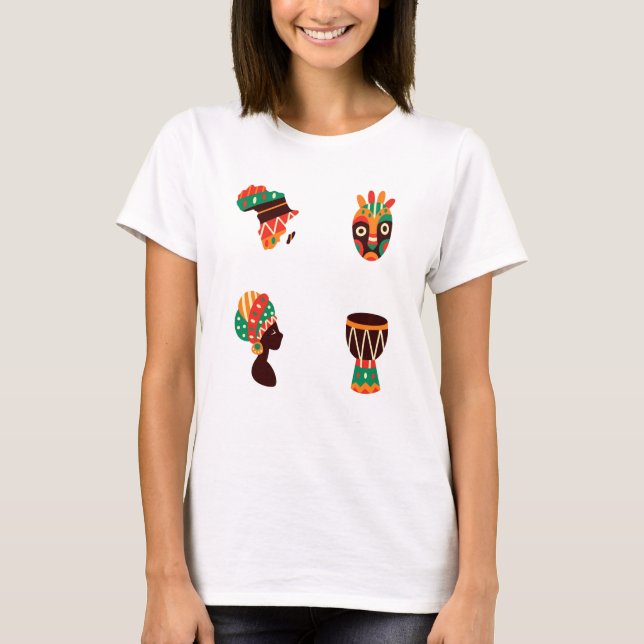 Camiseta de mujer de arte africano (Anverso)